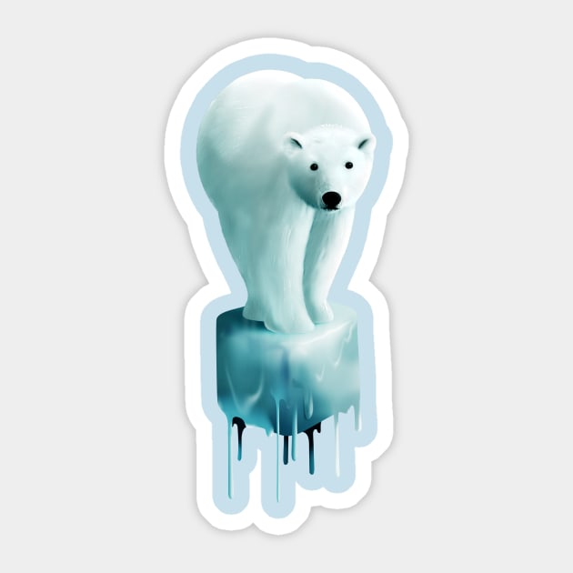 Polar Bear Melting Sticker by asitha